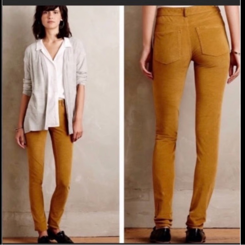 Pilcro and the Letterpress Mustard Skinny Jeans